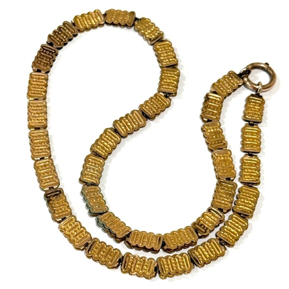 Vintage Antique Book Chain 18” Reversible Rolled Gold Plated Necklace - Picture 13 of 16